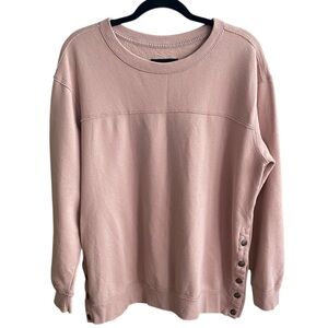 Abercrombie And Fitch A&F Snap Sides Mauve Pink Fleece Sweatshirt Size Large